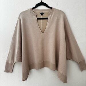 Coco + Carmen Taupe V-Neck Sweater | Casual, Old Money, Neutral, Chic